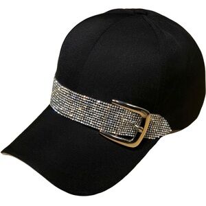 Bling baseball cap with rhinestone decor
